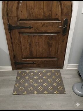 Brown and Gold LV Style Decorative Home Monogram Accent Mat